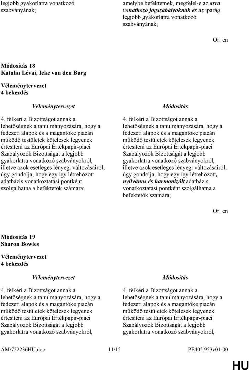 Bizottságát a legjobb gyakorlatra vonatkozó szabványokról, illetve azok esetleges lényegi változásairól; úgy gondolja, hogy egy így létrehozott adatbázis vonatkoztatási pontként szolgálhatna a