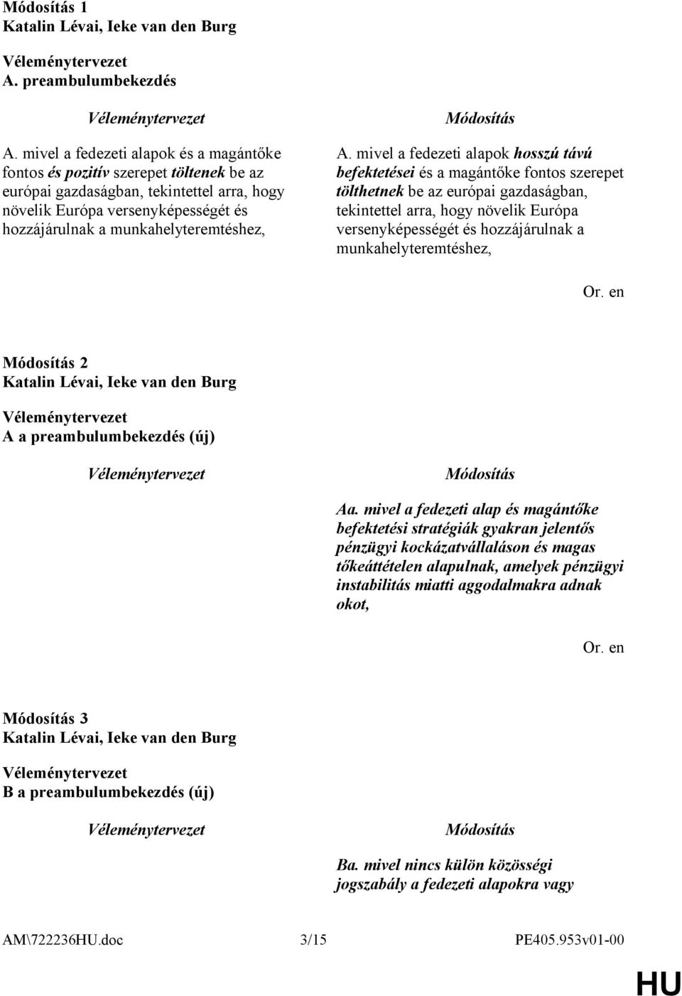 A. mivel a fedezeti alapok hosszú távú befektetései és a magántőke fontos szerepet tölthetnek be az európai gazdaságban, tekintettel arra, hogy növelik Európa versenyképességét és hozzájárulnak a