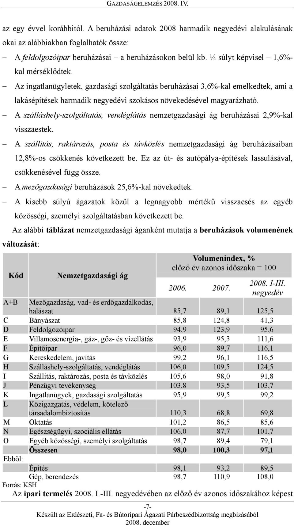 A szálláshely-szolgáltatás, vendéglátás nemzetgazdasági ág beruházásai 2,9%-kal visszaestek.