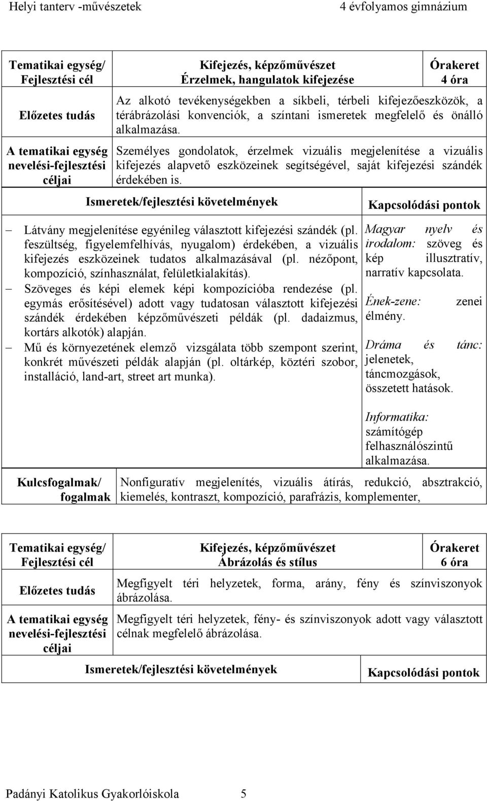 Személyes gondolatok, érzelmek vizuális megjelenítése a vizuális kifejezés alapvető eszközeinek segítségével, saját kifejezési szándék érdekében is.