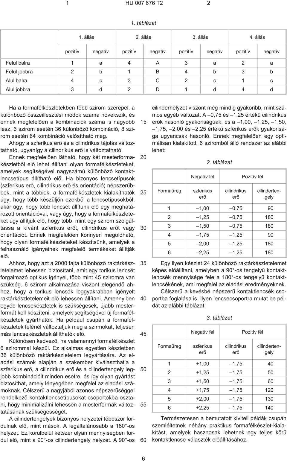 formafélkészletekben több szirom szerepel, a különbözõ összeillesztési módok száma növekszik, és ennek megfelelõen a kombinációk száma is nagyobb lesz.