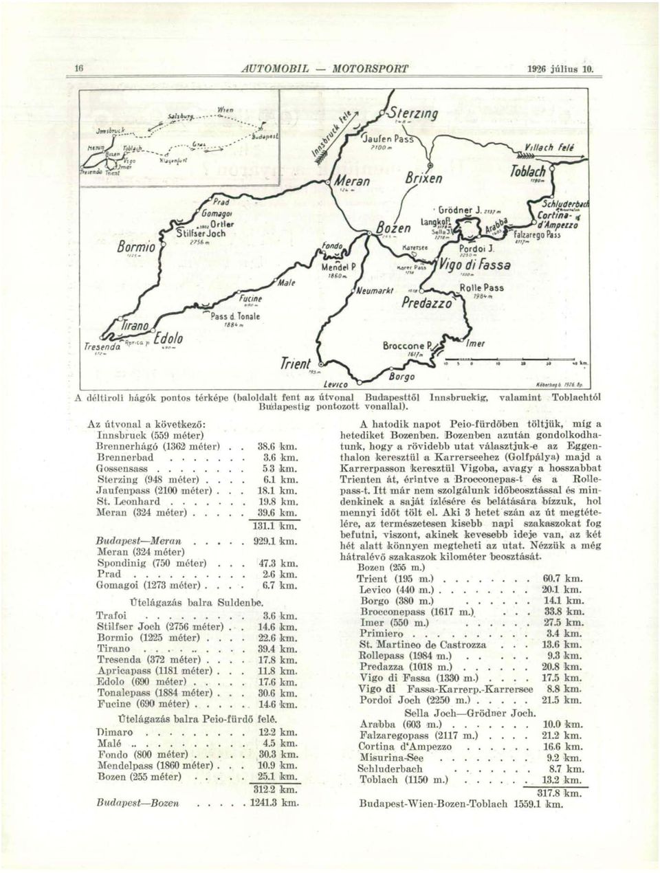 .. Meran (324 méter) Spondinig (750 méter). Prad Gomagoi (1273 méter).. 38.6 km. 3.6 km. 5 3 km. 6.1 km. 18.1 km. 19.8 km. 39.6 km. 131.1 km. 929.1 km. 47.3 km. 2.6 km. 6.7 km.