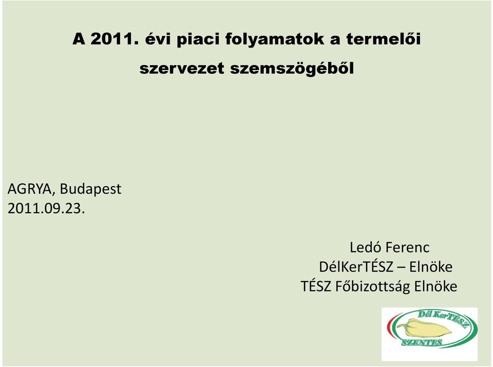szervezet szemszögébıl AGRYA,