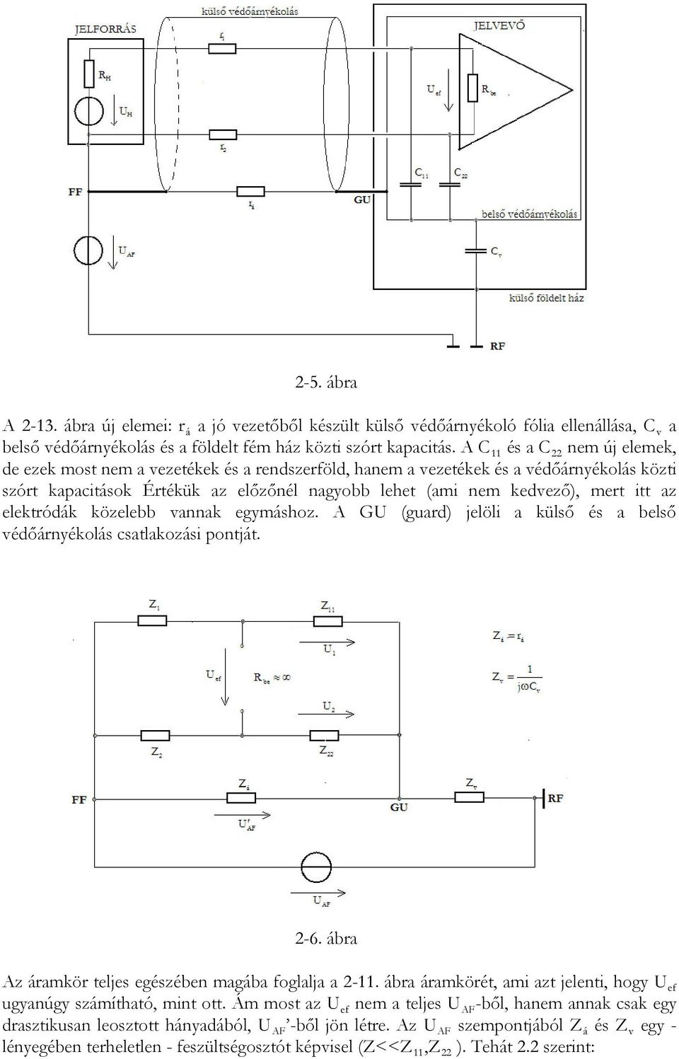 itt az elektródák közelebb vannak egymáshoz. A GU (guard) jelöli a külső és a belső védőárnyékolás csatlakozási pontját. 2-6. ábra Az áramkör teljes egészében magába foglalja a 2-11.