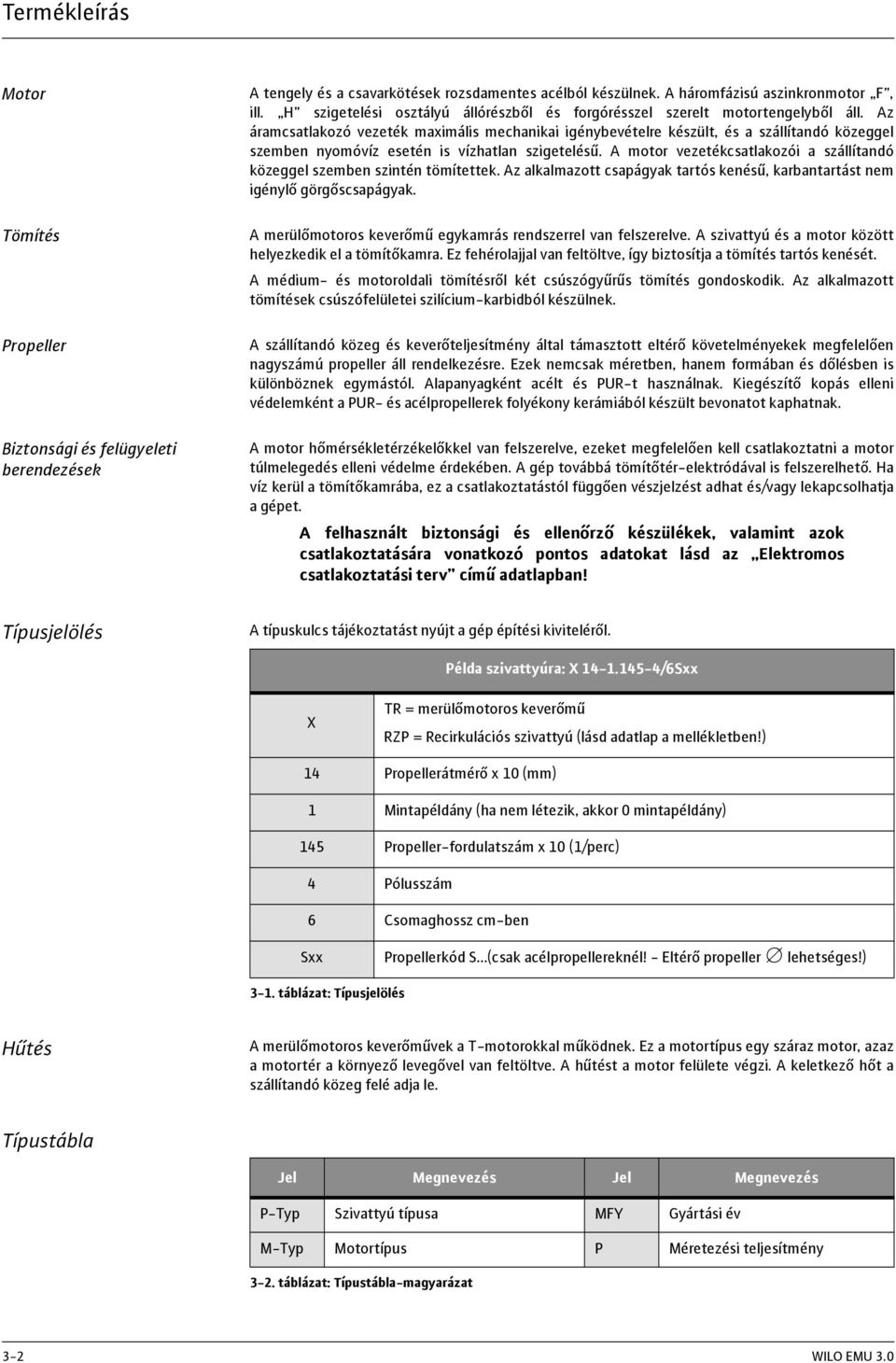 Az áramcsatlakozó vezeték maximális mechanikai igénybevételre készült, és a szállítandó közeggel szemben nyomóvíz esetén is vízhatlan szigetelésű.