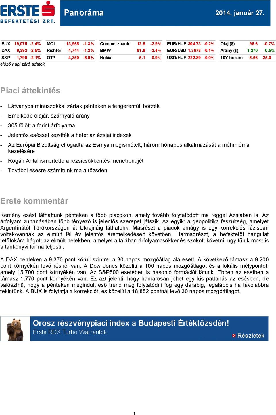 0 előző napi záró adatok Piaci áttekintés - Látványos mínuszokkal zártak pénteken a tengerentúli börzék - Emelkedő olajár, szárnyaló arany - 305 fölött a forint árfolyama - Jelentős eséssel kezdték a