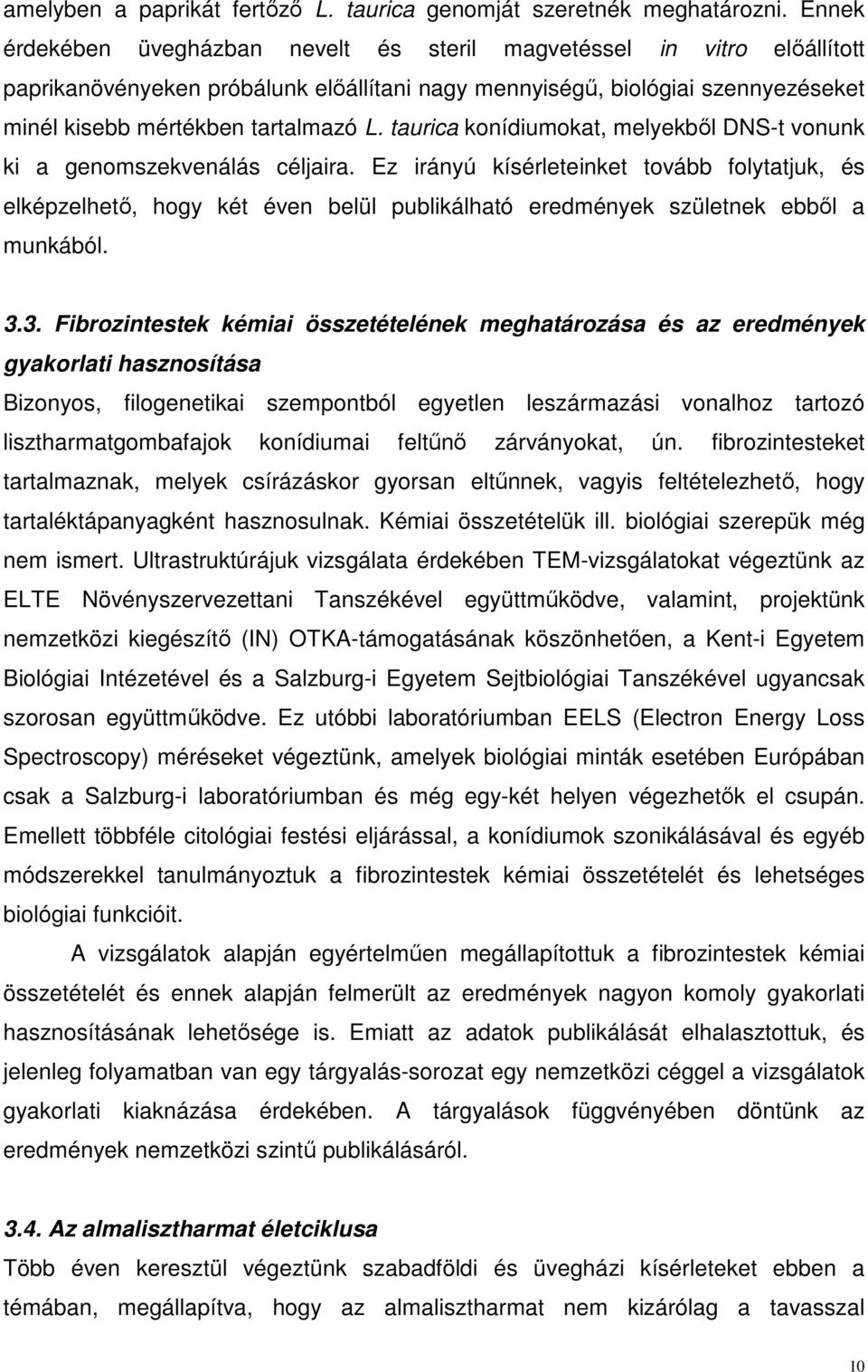 taurica konídiumokat, melyekből DNS-t vonunk ki a genomszekvenálás céljaira.