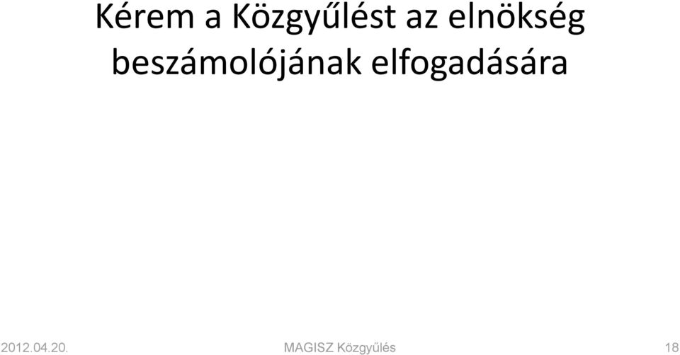 beszámolójának