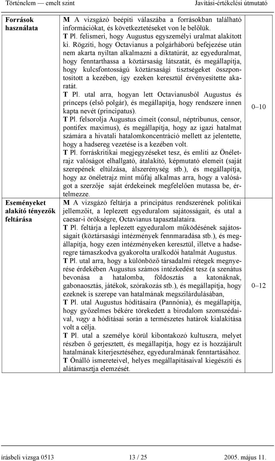 Rögzíti, hogy Octavianus a polgárháború befejezése után nem akarta nyíltan alkalmazni a diktatúrát, az egyeduralmat, hogy fenntarthassa a köztársaság látszatát, és megállapítja, hogy kulcsfontosságú