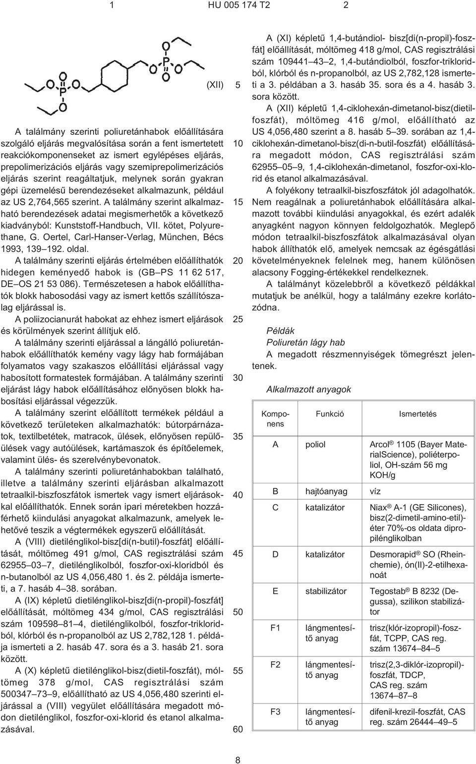 A találmány szerint alkalmazható berendezések adatai megismerhetõk a következõ kiadványból: Kunststoff-Handbuch, VII. kötet, Polyurethane, G. Oertel, Carl-Hanser-Verlag, München, Bécs 1993, 139 192.