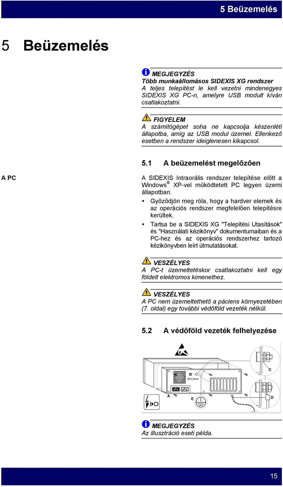 1 A beüzemelést megelőzően A PC A SIDEXIS Intraorális rendszer telepítése előtt a Windows XP-vel működtetett PC legyen üzemi állapotban.