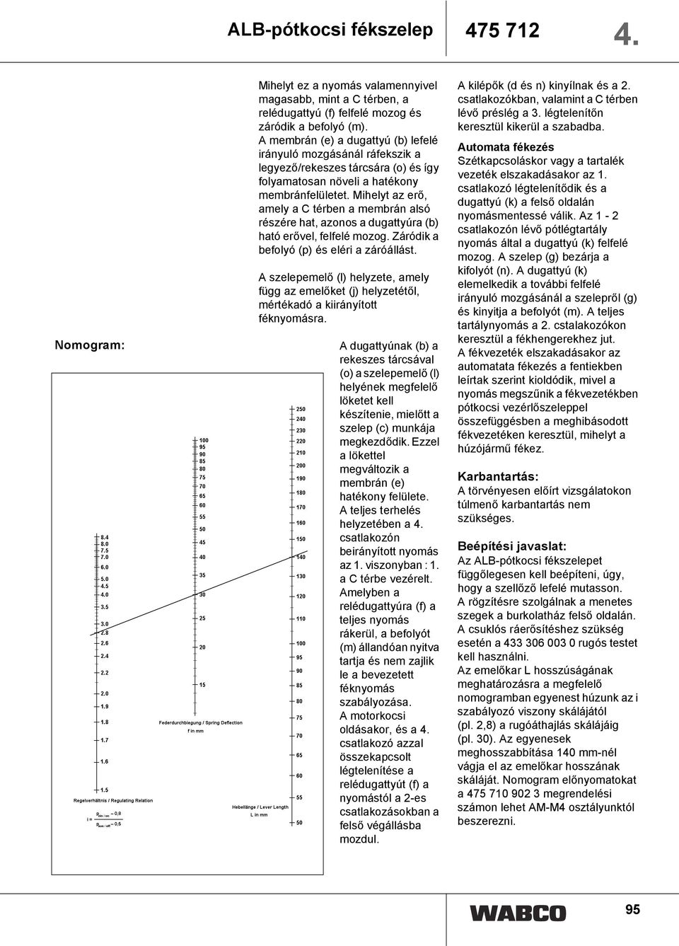 Mihelyt az erő, amely a C térben a membrán alsó részére hat, azonos a dugattyúra (b) ható erővel, felfelé mozog. Záródik a befolyó (p) és eléri a záróállást.