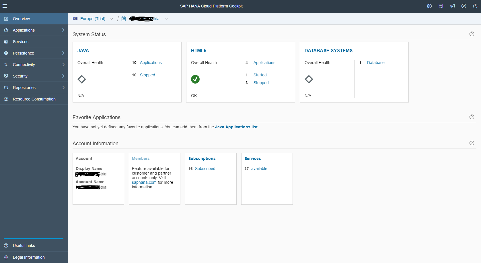 SAP HANA Cloud Rövid áttekintés HCP Cockpit