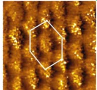 a.) b.) c.) 2 nm b 5 nm 40. ábra a,b.) STM képek az adszorbeált szulfátrétegről a Cu(111) felületén, E M = -140 mv, E B = -50 mv, i T = 1 na, A vizsgált felület nagysága 5 nm x 5 nm ill.