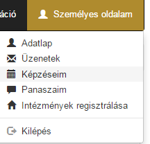 2. Eredmények és jelentkezések áttekintése A felület segítségével a tisztviselőknek lehetőségük van a szakvizsga jelentkezés és eredmények áttekintésére.