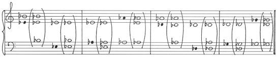 3 Sıt, úgy tőnik, nemcsak hogy a kihasználta billentyős repertoár az elıtérbe került kvázi-tiszta konszonáns terceket és a kétféle terc különbségét, valamint a konszonáns hármashangzatokat; hanem