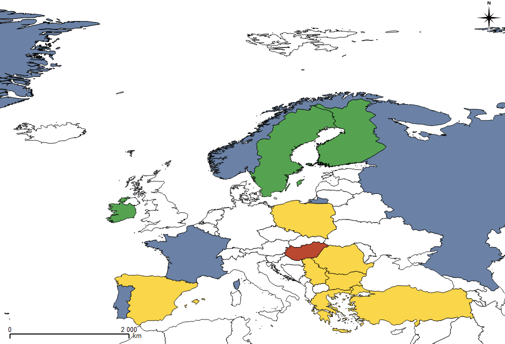 Az európai országok vonzereje bányászati befektetések szempontjából (Investment Attractiveness Index - 2014) 100 (jó) 0 (rossz) 76-100 51-75 26-50 0-25 Finnország megítélése Európában és globális