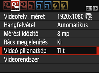 Mentse a felvételt videopillanatkép-albumként. Válassza a [J Mentés albumként] lehetőséget, majd nyomja meg a <0> gombot.