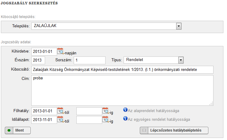 leellenőrzi, hogy minden szövegblokkot elmentettünk-e. Amennyiben nem, a rendszer erre figyelmeztet. 5.3.