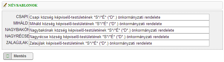 Adatrögzítő felhasználók nem érik el az önkormányzati/kormányhivatali profil oldalt. A saját profil oldalukon pedig csak a saját jelszavuk módosítása engedélyezett.
