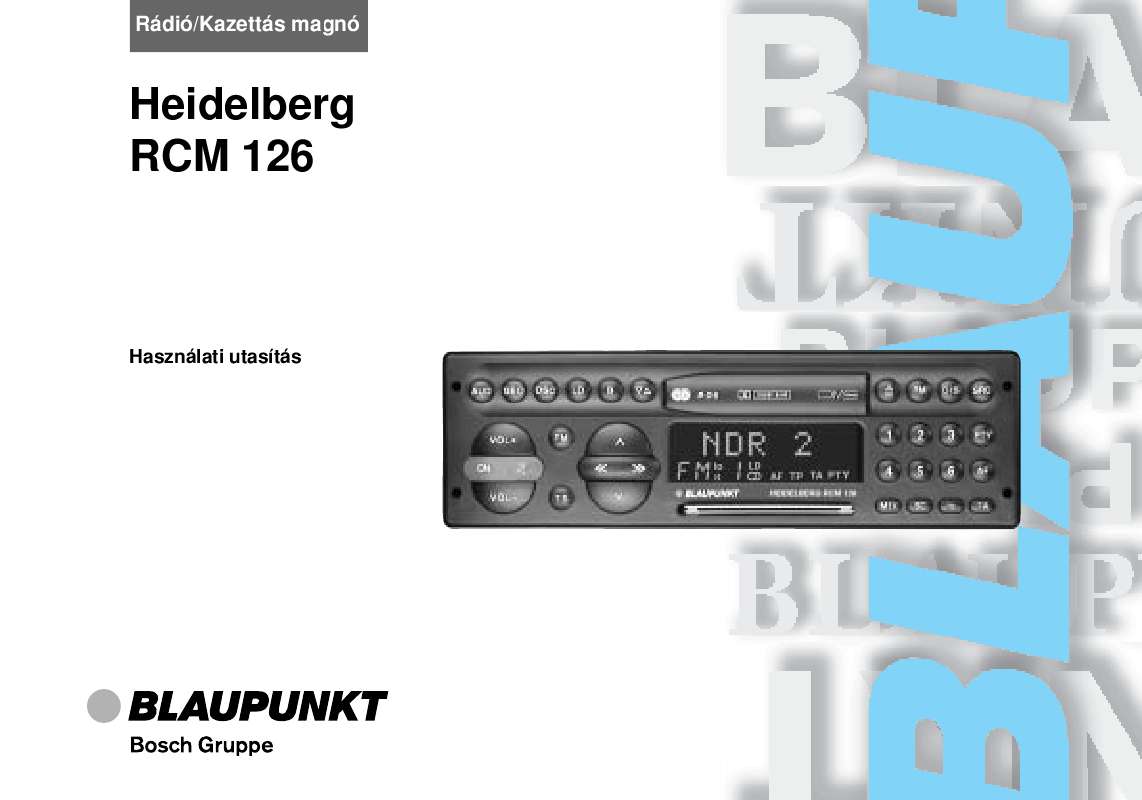 Az Ön kézikönyve BLAUPUNKT HEIDELBERG RCM PDF Ingyenes letöltés