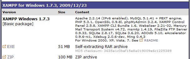 html - Ezután kiválasztjuk az XAMPP for Windows opciót, majd az alábbi lehetőségek közül a legelsőt