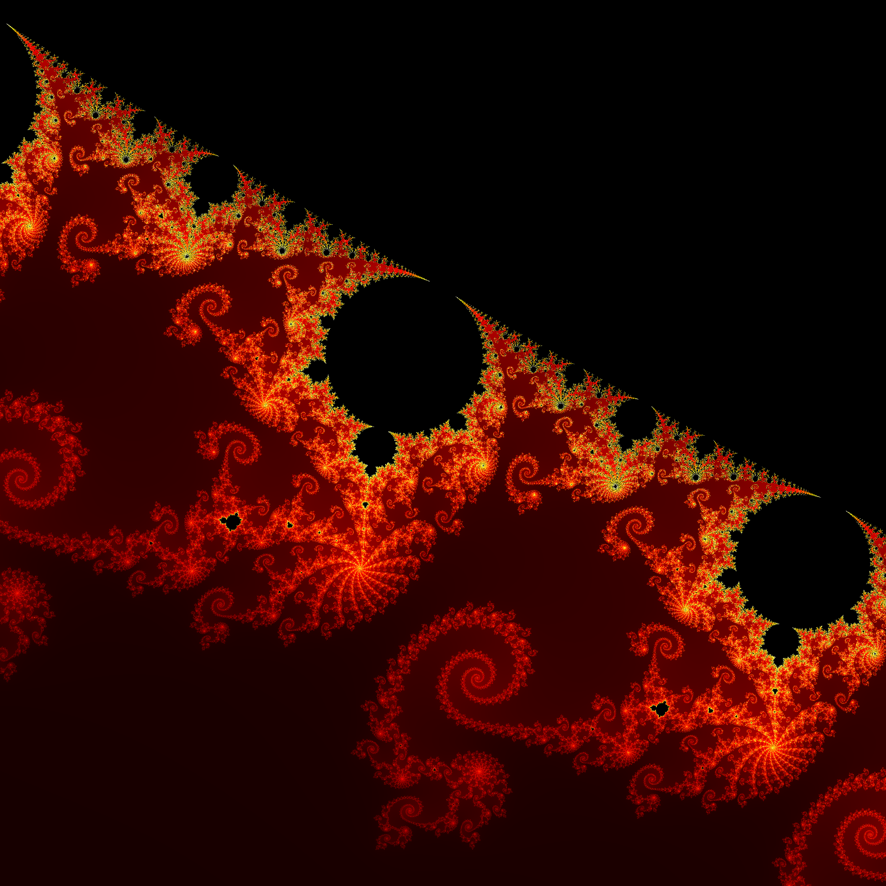 11. fejezet. Mandelbrot 193 Ez a színbeállítás a feketét l a vörösig, majd a vöröst l a sárgáig és a sárgától a fehérig megy.