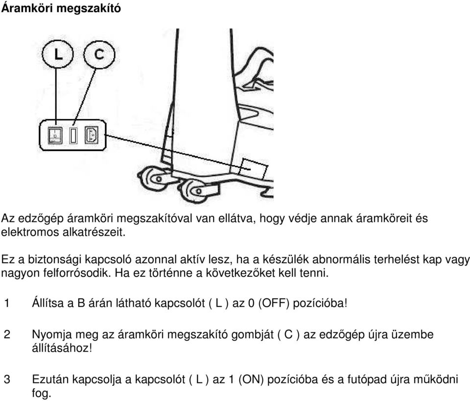 Ha ez történne a következőket kell tenni. 1 Állítsa a B árán látható kapcsolót ( L ) az 0 (OFF) pozícióba!