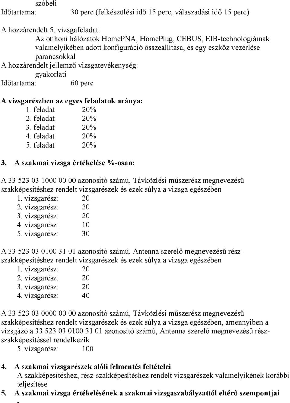 feladatok aránya: 1. feladat 20% 2. feladat 20% 3.