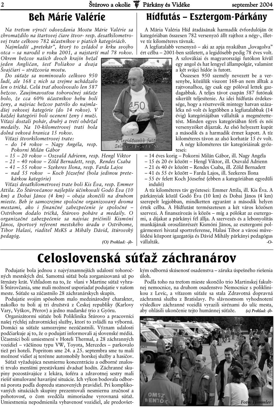 Okrem bežcov našich dvoch krajín bežal jeden Angličan, šesť Poliakov a dvaja Švajčiari strážcovia mostu. Do súťaže sa nominovalo celkovo 950 ľudí, ale 168 z nich sa zrejme uchádzalo len o tričká.
