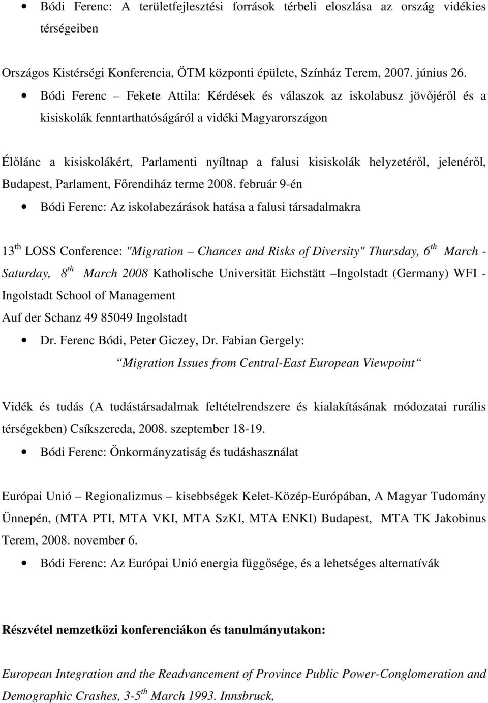 Tudományos életrajz Dr. Bódi Ferenc - PDF Ingyenes letöltés