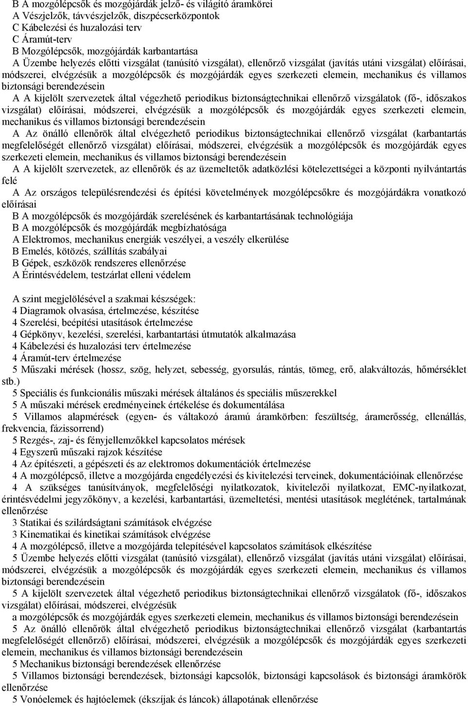 mechanikus és villamos biztonsági berendezésein A A kijelölt szervezetek által végezhető periodikus biztonságtechnikai ellenőrző vizsgálatok (fő-, időszakos vizsgálat) előírásai, módszerei,