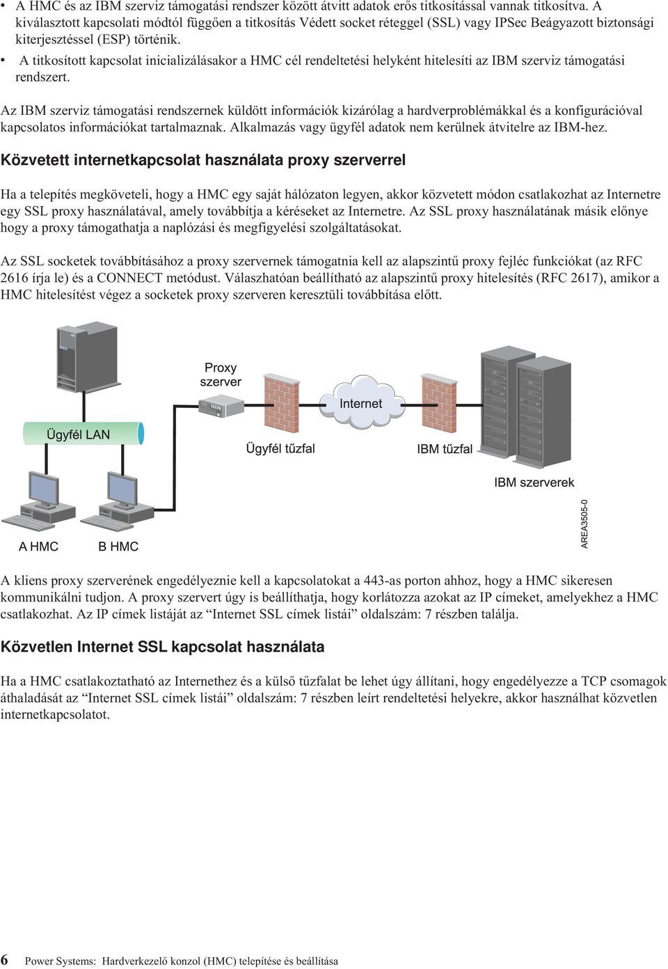 v A titkosított kapcsolat inicializálásakor a HMC cél rendeltetési helyként hitelesíti az IBM szerviz támogatási rendszert.
