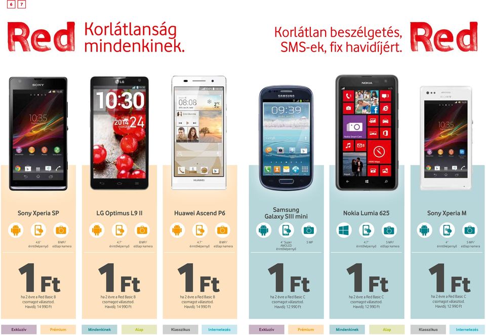 4,7 8 MP/ 4 Super AMOLED 5 MP 4,7 5 MP/ 4 5 MP/ ha 2 évre a Red Basic B Havidíj: 14 990 Ft ha 2 évre a Red Basic B Havidíj: 14