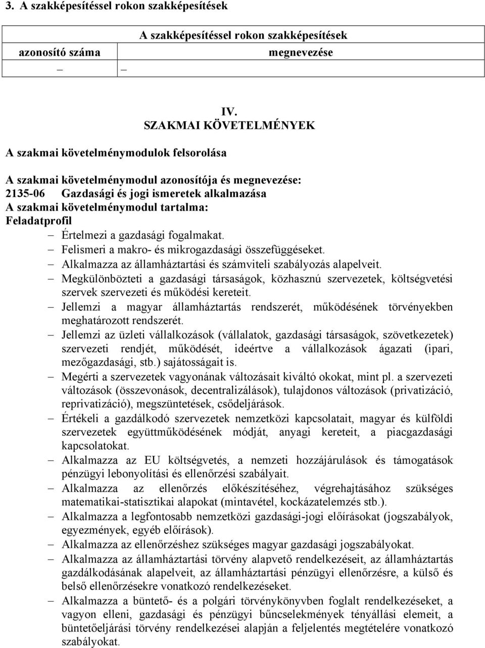 fogalmakat. Felismeri a makro- és mikrogazdasági összefüggéseket. Alkalmazza az államháztartási és számviteli szabályozás alapelveit.