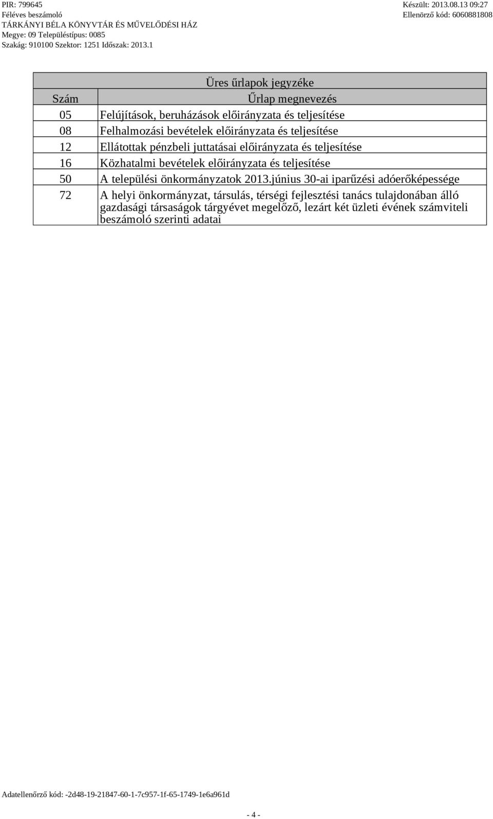 teljesítése 50 A települési önkormányzatok 2013.