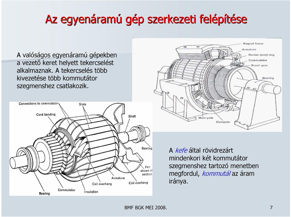 A tekercselés több kivezetése több kommutátor szegmenshez csatlakozik.