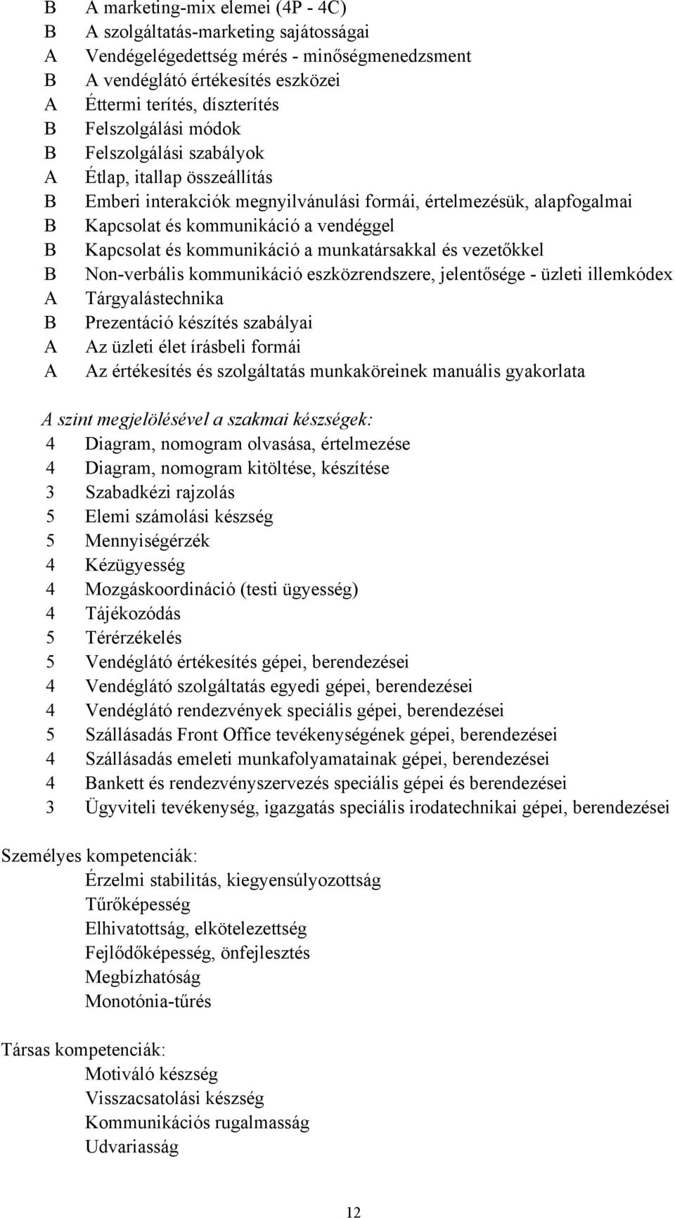 és kommunikáció a munkatársakkal és vezetőkkel B Non-verbális kommunikáció eszközrendszere, jelentősége - üzleti illemkódex A Tárgyalástechnika B Prezentáció készítés szabályai A Az üzleti élet