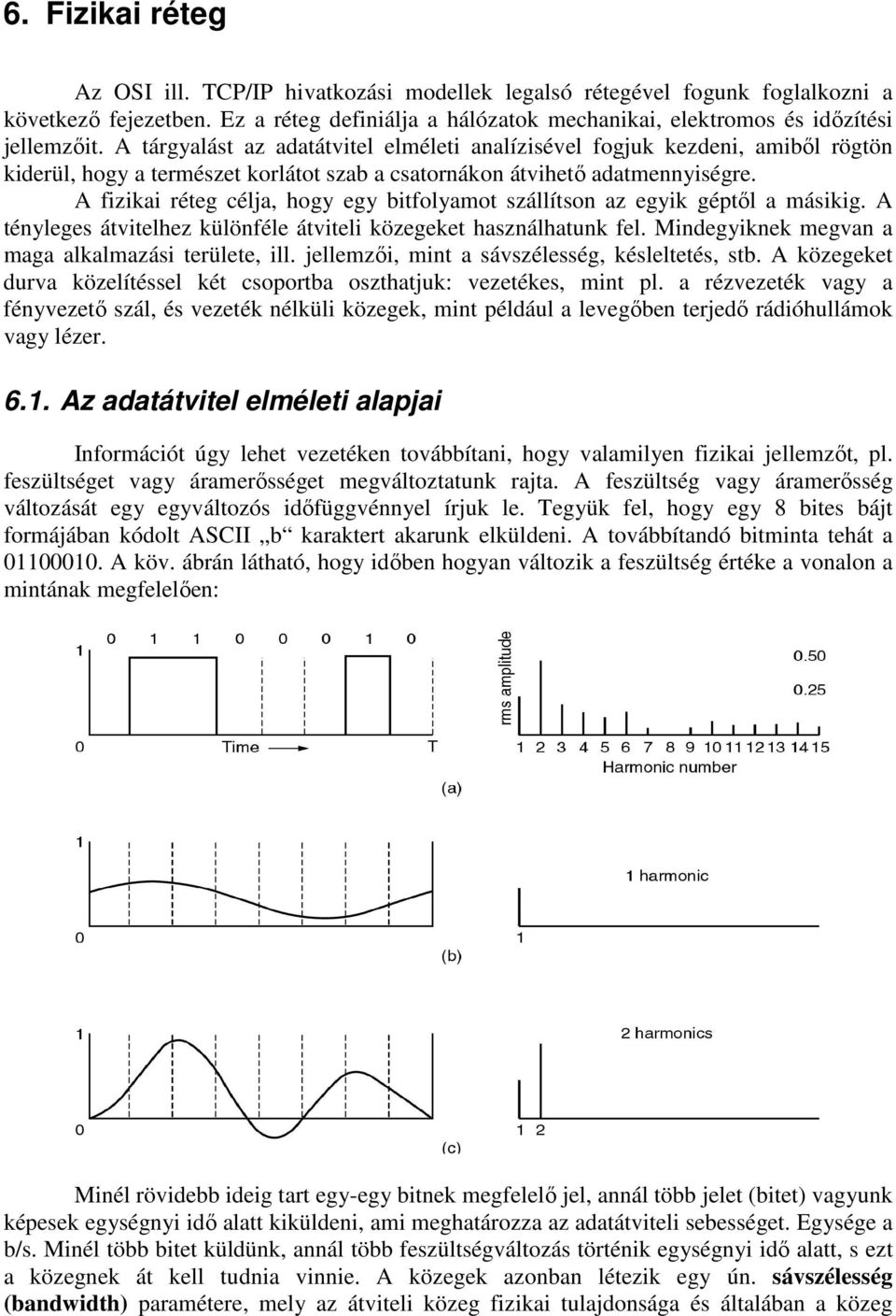 A fizikai réteg célja, hogy egy bitfolyamot szállítson az egyik géptől a másikig. A tényleges átvitelhez különféle átviteli közegeket használhatunk fel.