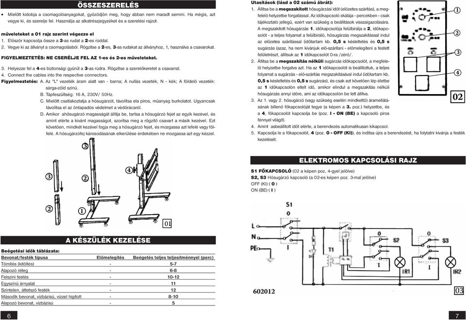 Rögzítse a 2-es, 3-as rudakat az állványhoz, 1, használva a csavarokat. FIGYELMEZTETÉS: NE CSERÉLJE FEL AZ 1-es és 2-es műveleteket. 3. Helyezze fel a 4-es biztonsági gyűrűt a 3-as rúdra.
