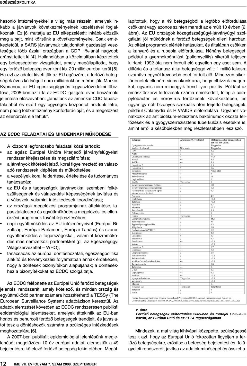 Csak emlékeztetôül, a SARS járványnak tulajdonított gazdasági veszteségek több ázsiai országban a GDP 1%-ánál nagyobb arányt tettek ki [4].