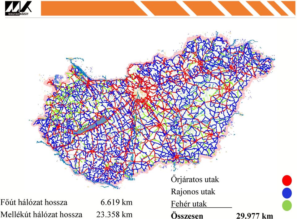 619 km Fehér utak Mellékút