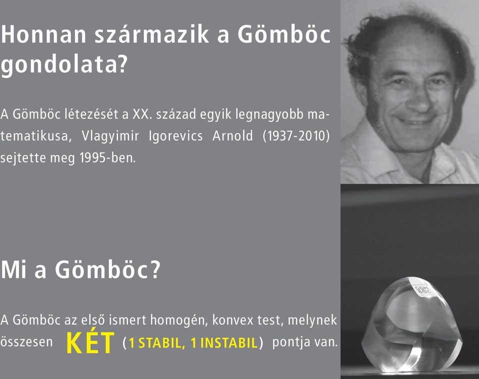 (1937-2010) sejtette meg 1995-ben.. Mi a Gömböc?