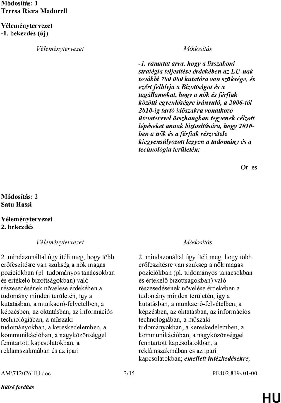 egyenlőségre irányuló, a 2006-tól 2010-ig tartó időszakra vonatkozó ütemtervvel összhangban tegyenek célzott lépéseket annak biztosítására, hogy 2010- ben a nők és a férfiak részvétele