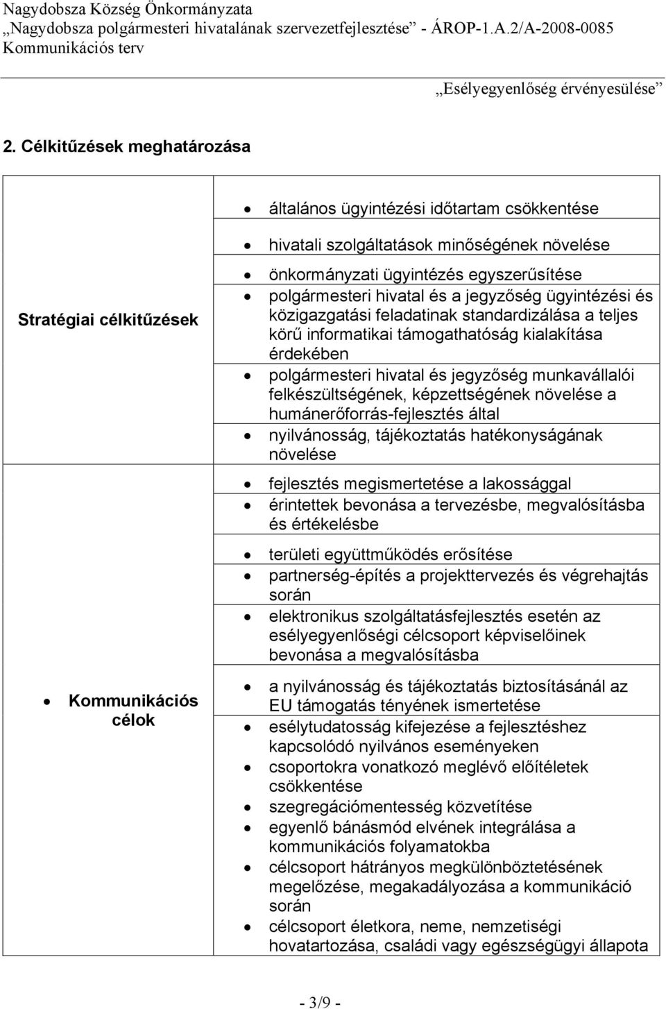 jegyzőség munkavállalói felkészültségének, képzettségének növelése a humánerőforrás-fejlesztés által nyilvánosság, tájékoztatás hatékonyságának növelése fejlesztés megismertetése a lakossággal