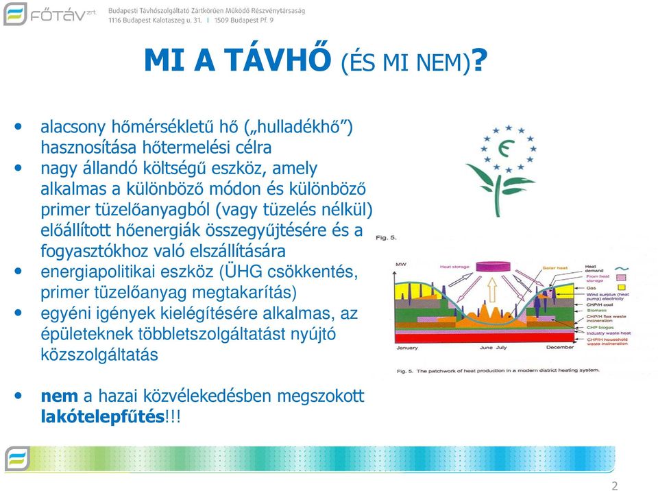 módon és különböző primer tüzelőanyagból (vagy tüzelés nélkül) előállított hőenergiák összegyűjtésére és a fogyasztókhoz való