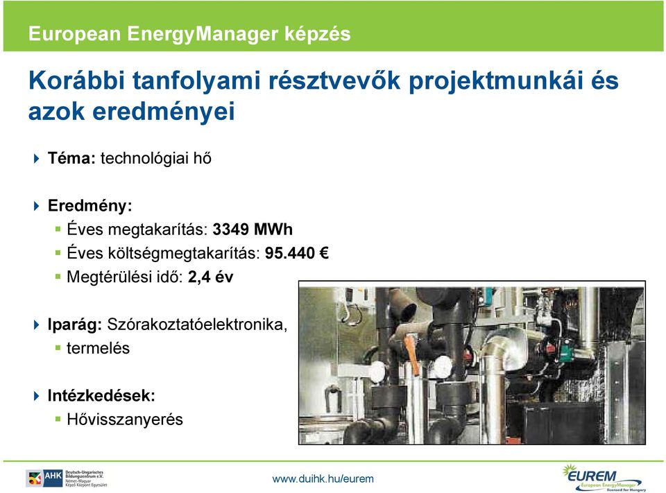 Éves költségmegtakarítás: t k 95.