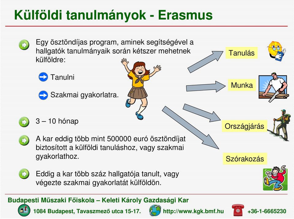 Tanulás Munka 3 10 hónap A kar eddig több mint 500000 euró ösztöndíjat biztosított a külföldi