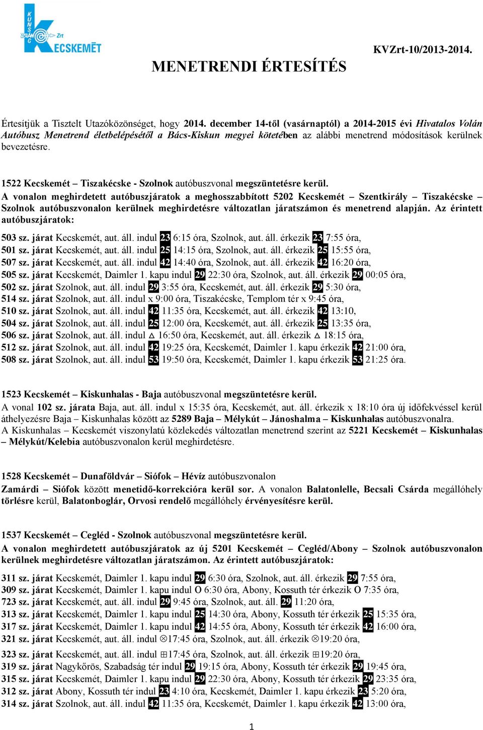 MENETRENDI ÉRTESÍTÉS - PDF Ingyenes letöltés