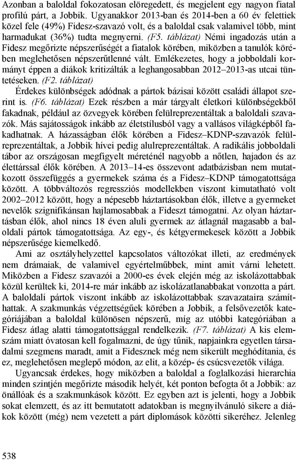 táblázat) Némi ingadozás után a Fidesz megőrizte népszerűségét a fiatalok körében, miközben a tanulók körében meglehetősen népszerűtlenné vált.